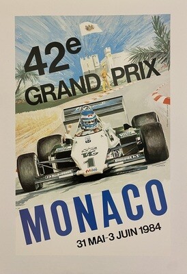 Pierre Berenguier, 1984 - MONACO 84 - Original offset poster - cm 61,5 x 40 - in 24,2 x 16