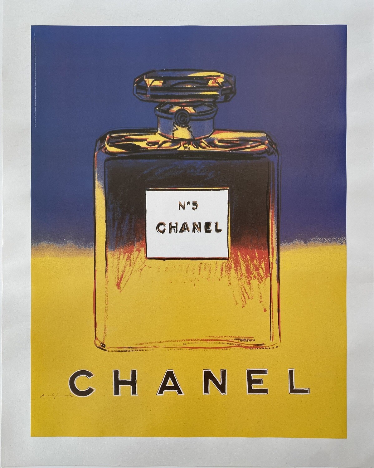 Andy Warhol, 1997 - CHANEL N.5 - YELLOW - Original vintage poster - cm 72,5 x 56 - in 28,5 x 22