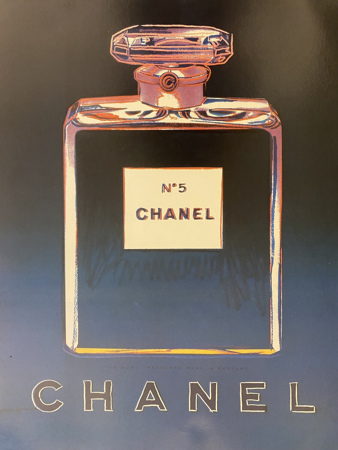 Andy Warhol, 1997 - CHANEL N.5 - BLUE - Original vintage poster - cm 72,5 x 56 - in 28,5 x 22