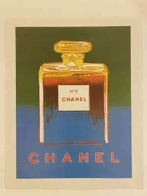 Andy Warhol, 1997 - CHANEL N.5 - GREEN - Advertising vintage poster - cm 72,5 x 56 - in 28,5 x 22