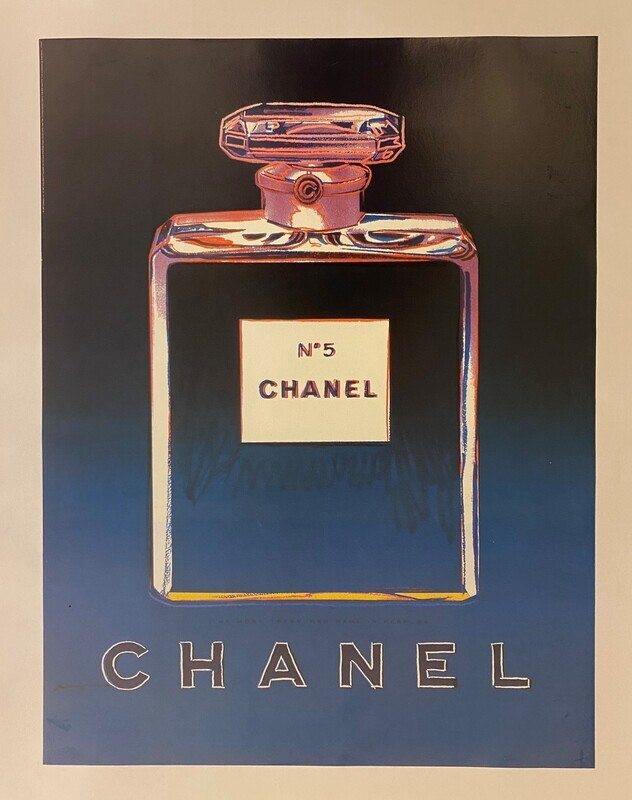 Andy Warhol, 1997 - CHANEL N.5 - BLUE - Original vintage poster - cm 72,5 x 56 - in 28,5 x 22
