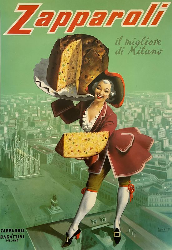 Gino Boccasile, 60s - Zapparoli - Original vintage affiche linen backed on canvas - c.a. cm 48 x 34 - in 18,9 x 13,4