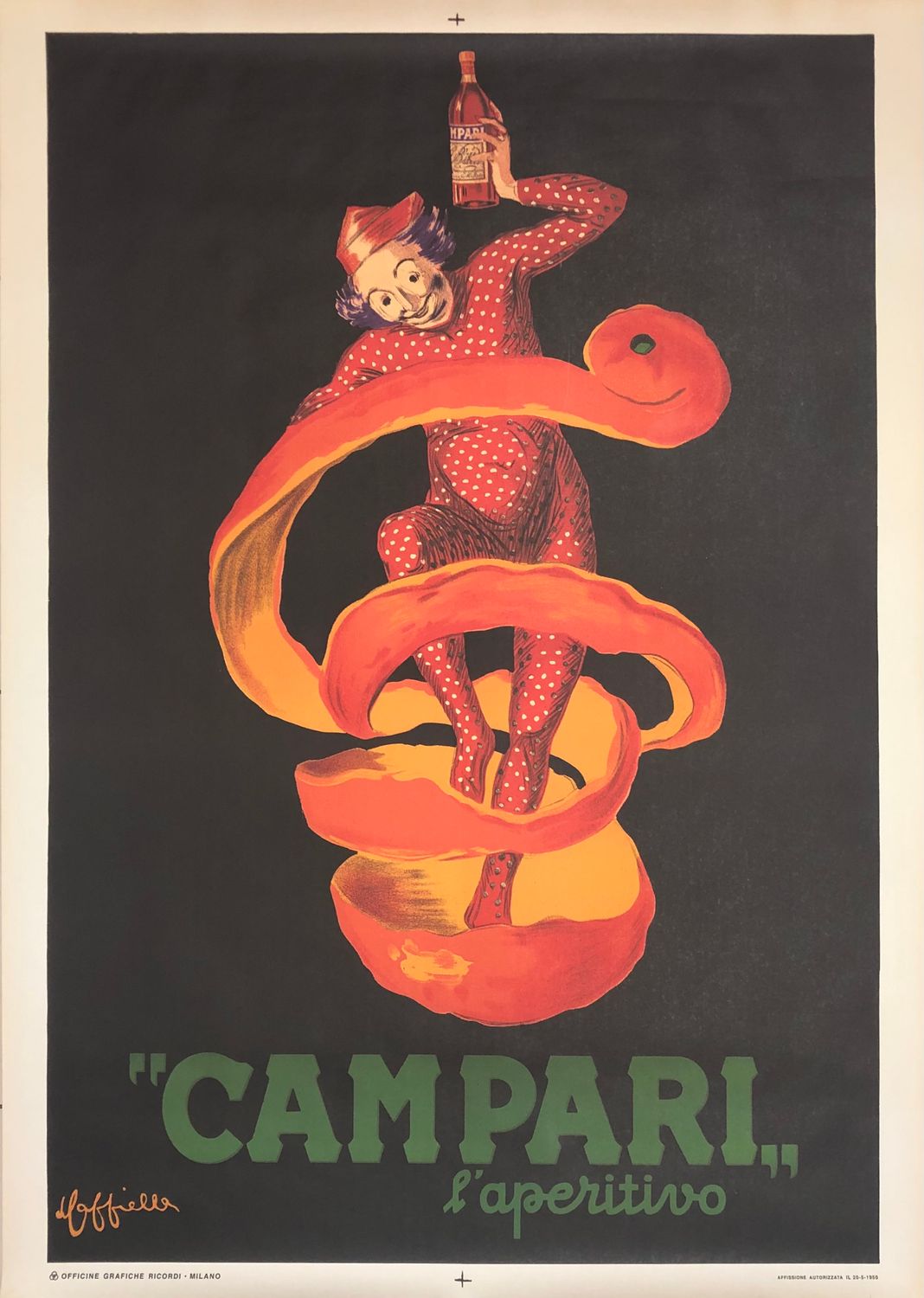Leonetto Cappiello, c.a. 1950 - SPIRITELLO CAMPARI - Original vintage affiche - c.a. cm 140 x 100 - in 55,1 x 39,4