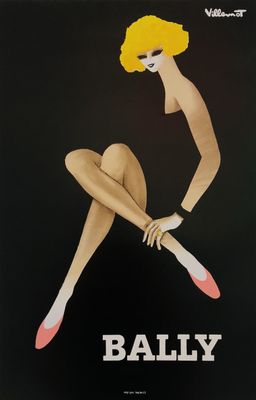 Bernard Villemot, c.a. 1980 - BALLY BLONDE - Original vintage poster - c.a. cm 67 x 45 - in 23,4 x 17,7