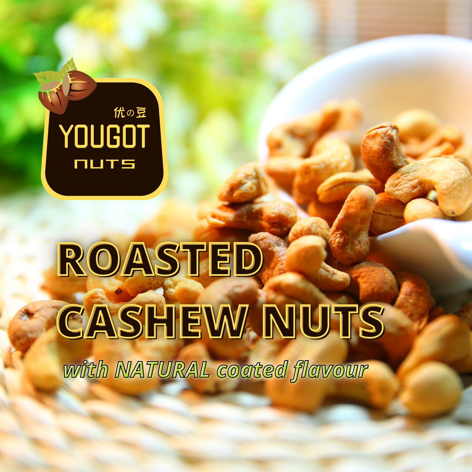 YOUGOT NUTS Roasted Cashew Nuts | Naturally Coated Flavors