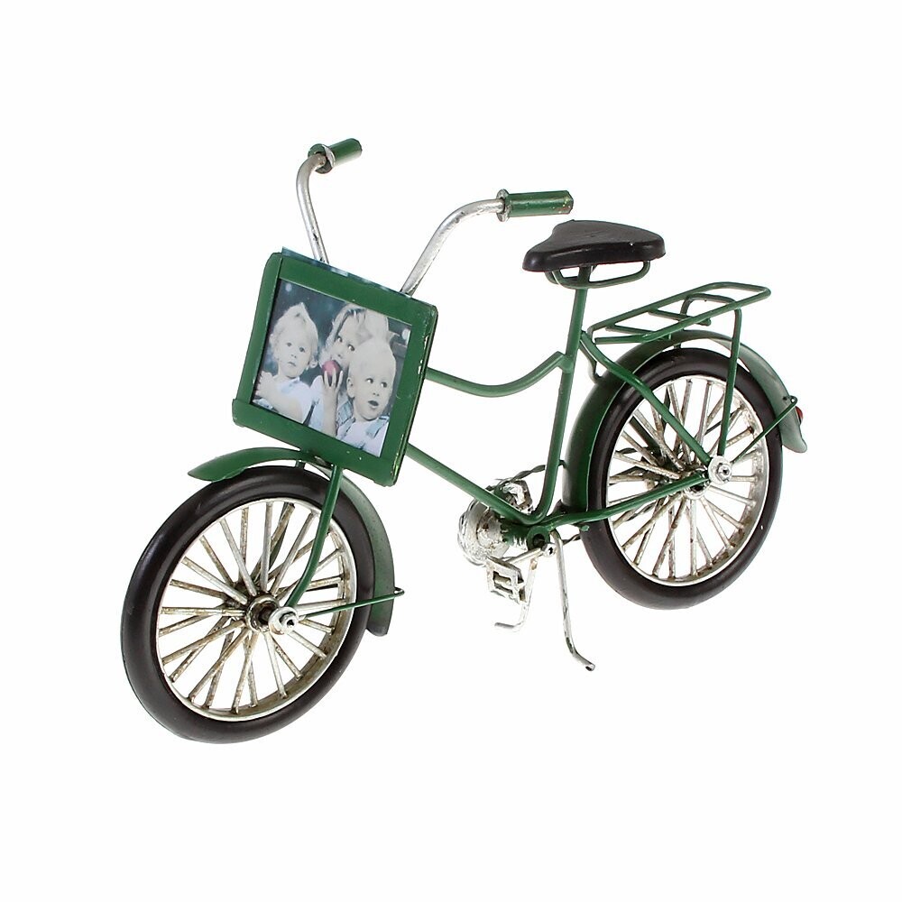 Blechmodell und Bilderrahmen Fahrrad Grün Modell 2 Größe ca 26,5x8,5x14 cm 