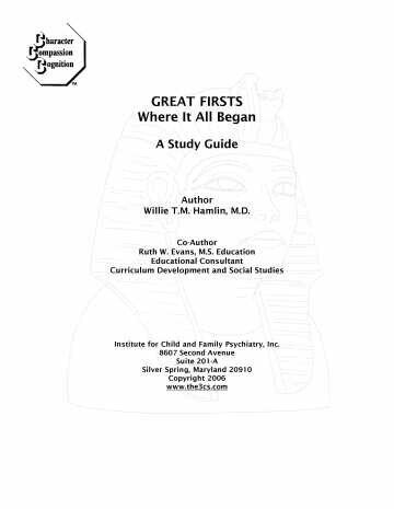 Great Firsts - Where It All Began (Study Guide)