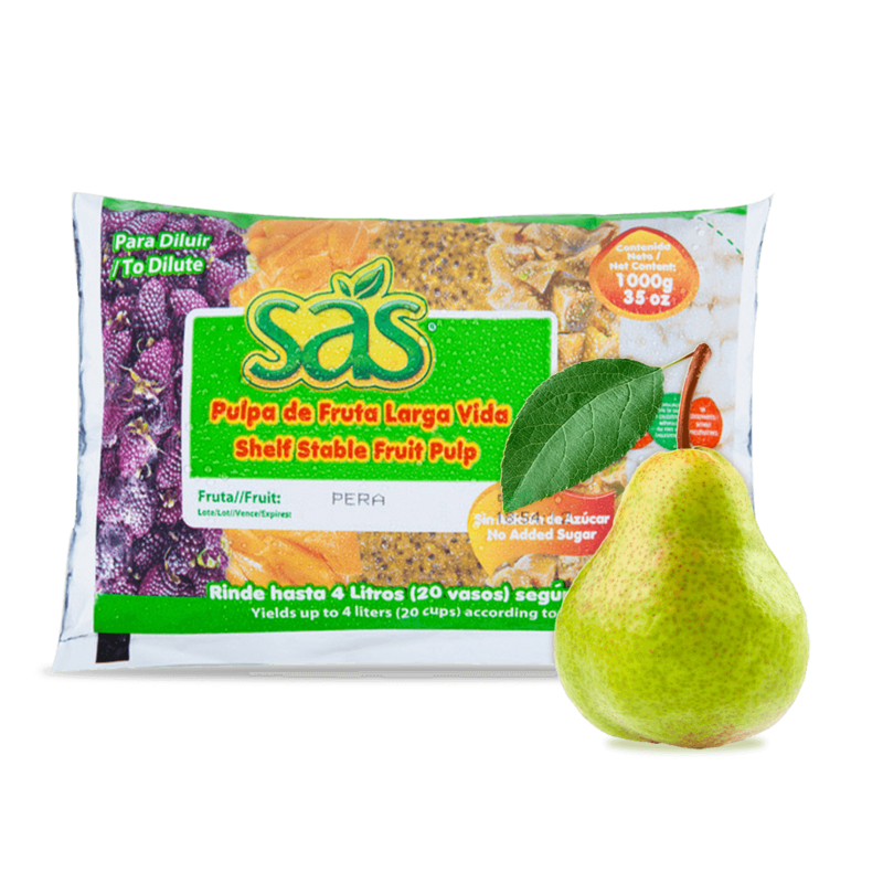 Empaque de pulpa de fruta larga vida de pera