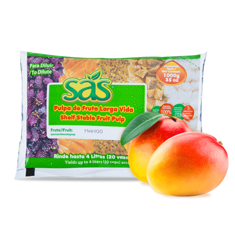 Empaque de pulpa de fruta larga vida de mango