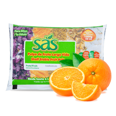 Empaque de pulpa de fruta larga vida de naranja