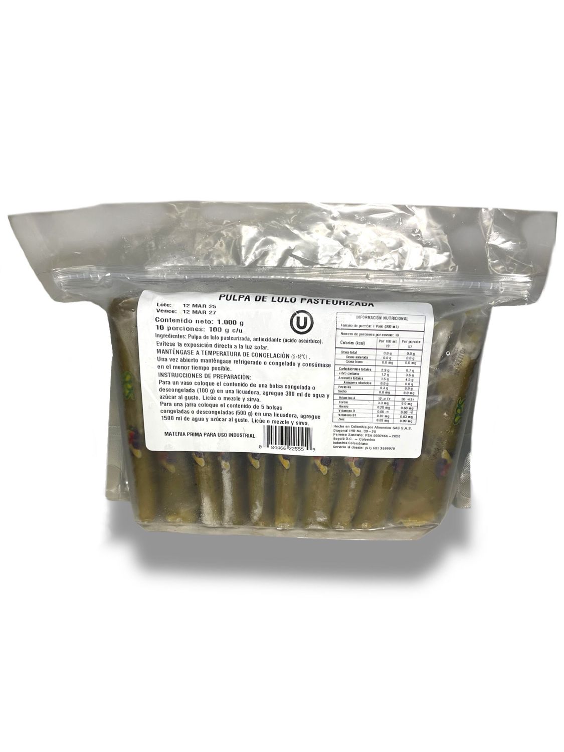 Pulpa de Lulo Congelada en Kilo Porcionado (10)