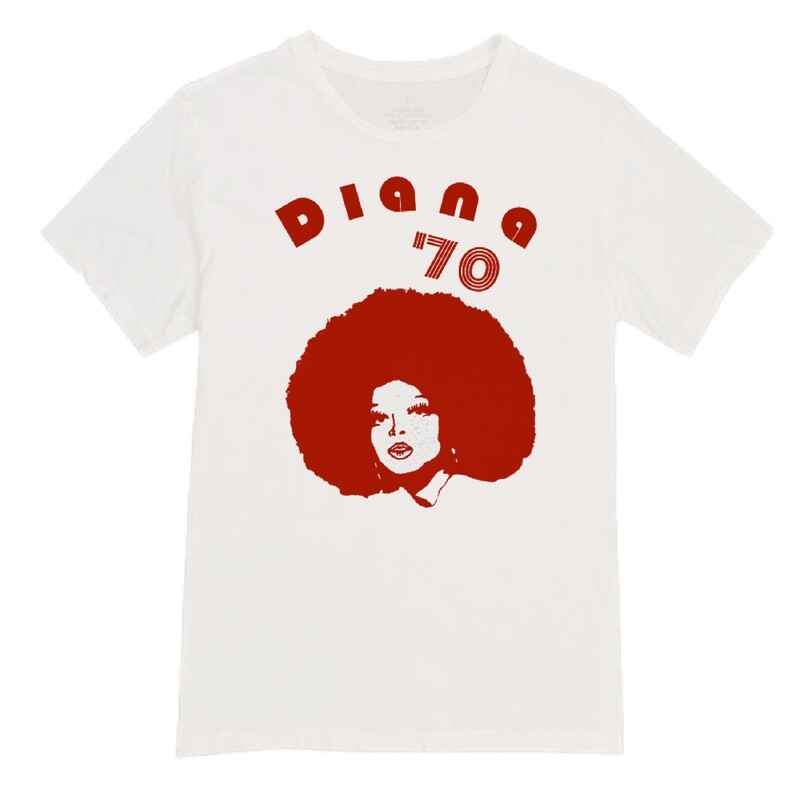Diana Ross Red on White 70&#39;s Retro tee