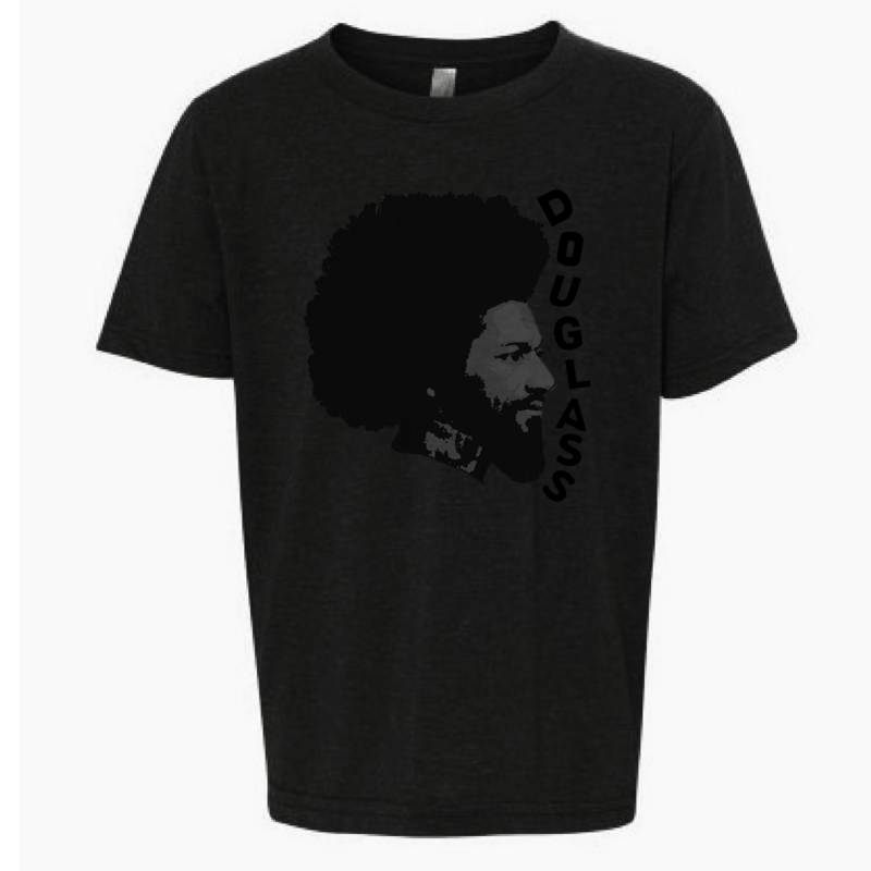 Black Frederick Douglass on Charcoal tee