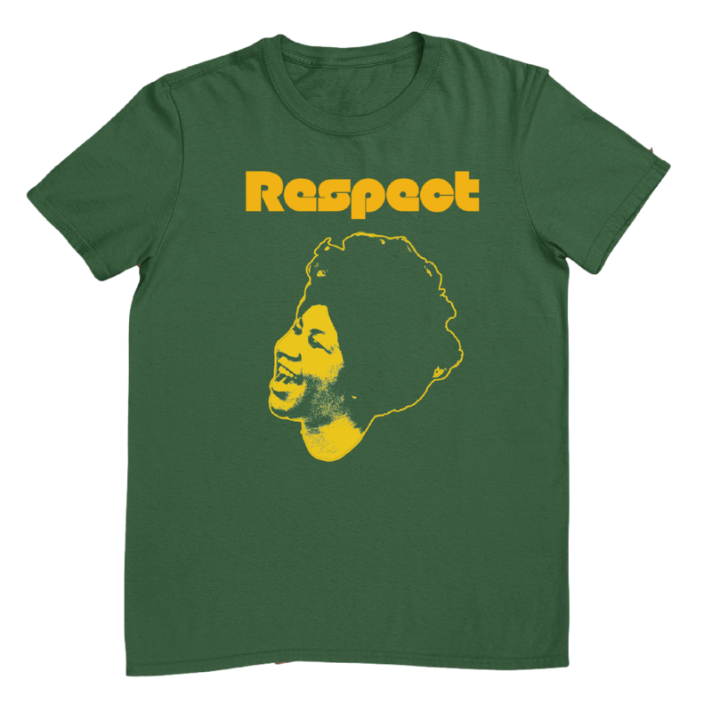 Aretha Dark Green Retro &quot;Respect&quot; tee