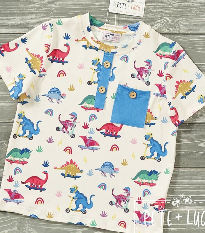 Pete &amp; Lucy Dino Party Boy Top