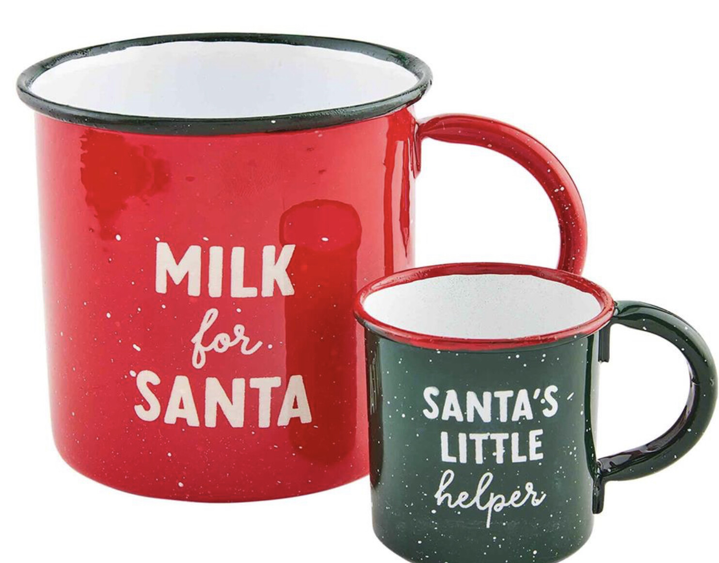 Mudpie Santa Enamel Mug Set