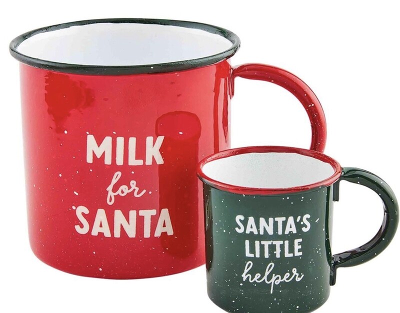 Mudpie Santa Enamel Mug Set