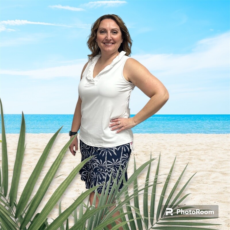Lula-B Ruffle V-Neck Tank