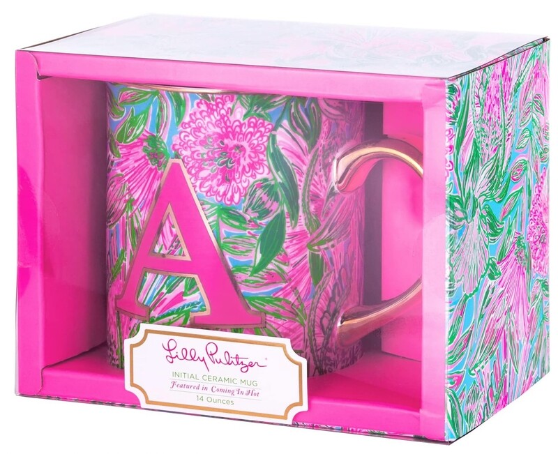Lily Pulitzer Ceramic Initial Mugs