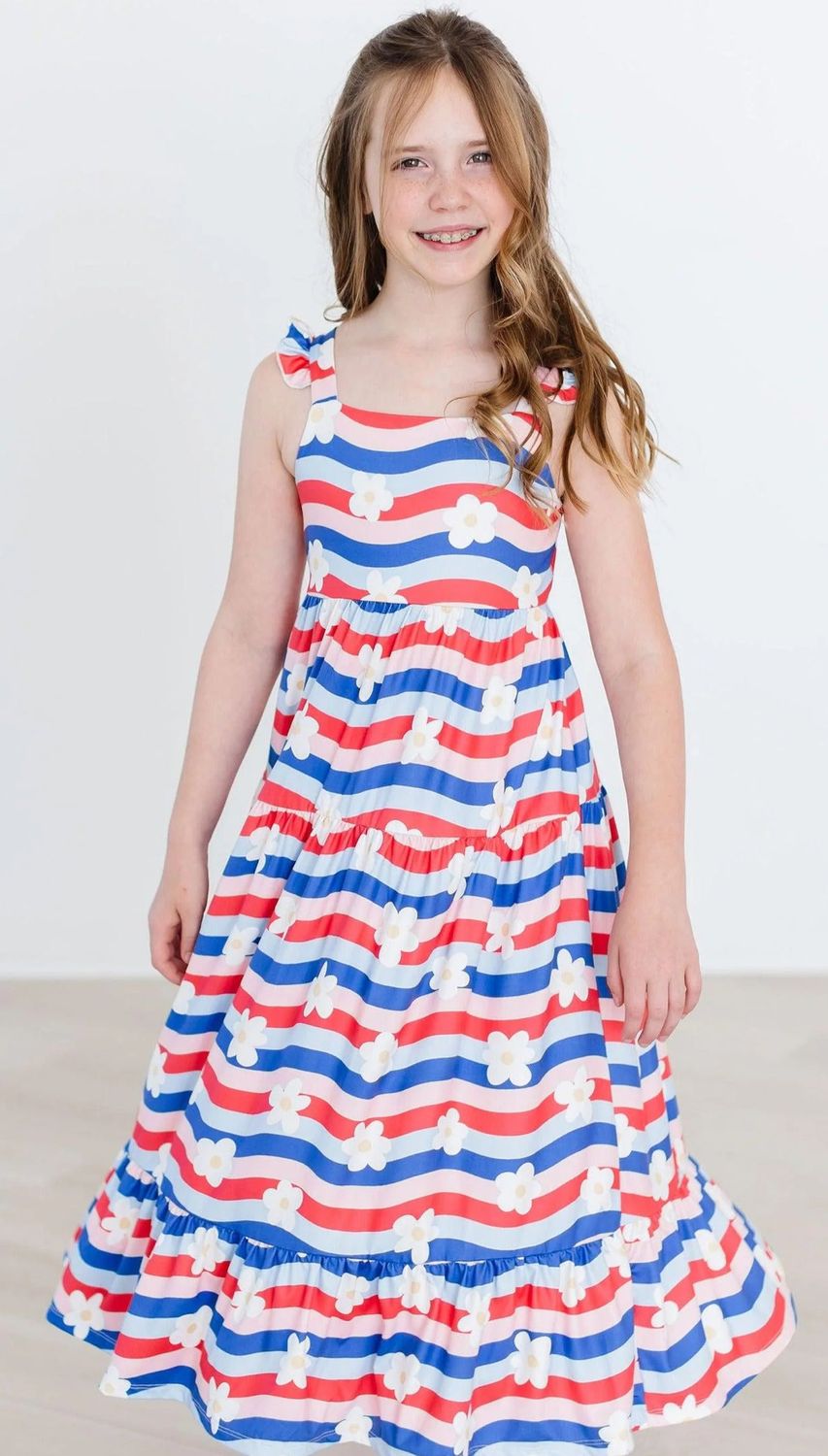 Mila &amp; Rose July Vibes Ruffle Maxi Dress