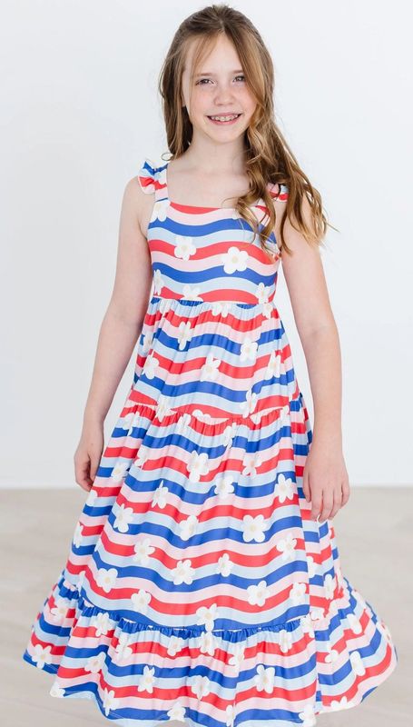 Mila &amp; Rose July Vibes Ruffle Maxi Dress