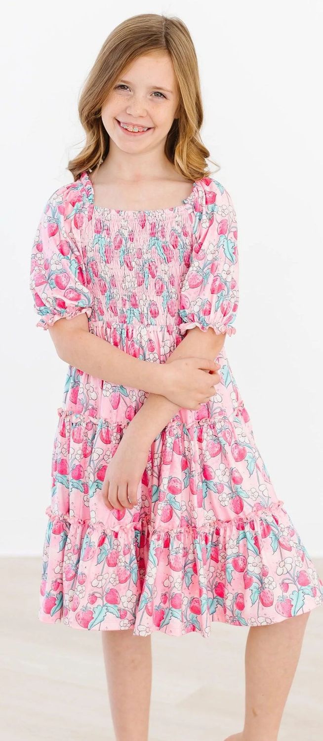 Mila &amp; Rose Strawberry Shortcake Smocked Dress