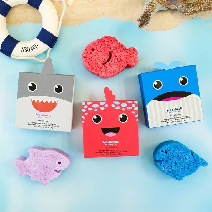 Spongelle Sea Animals Sponge Pack for Kids