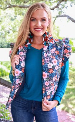 Gwen Floral Puffer Vest