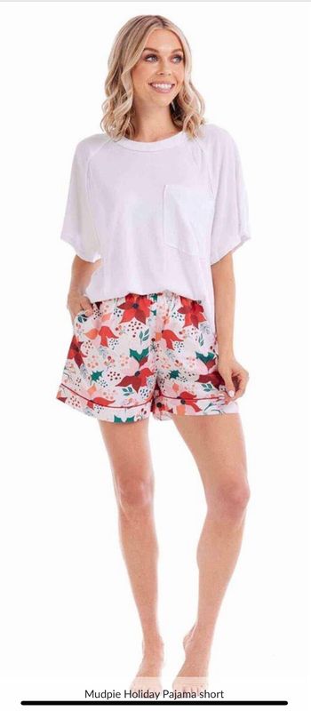 Mudpie Holiday Pajama Shorts
