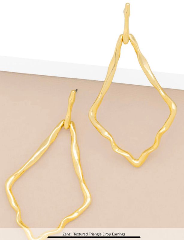 Zenzii Textured Triangle Drop Earrings
