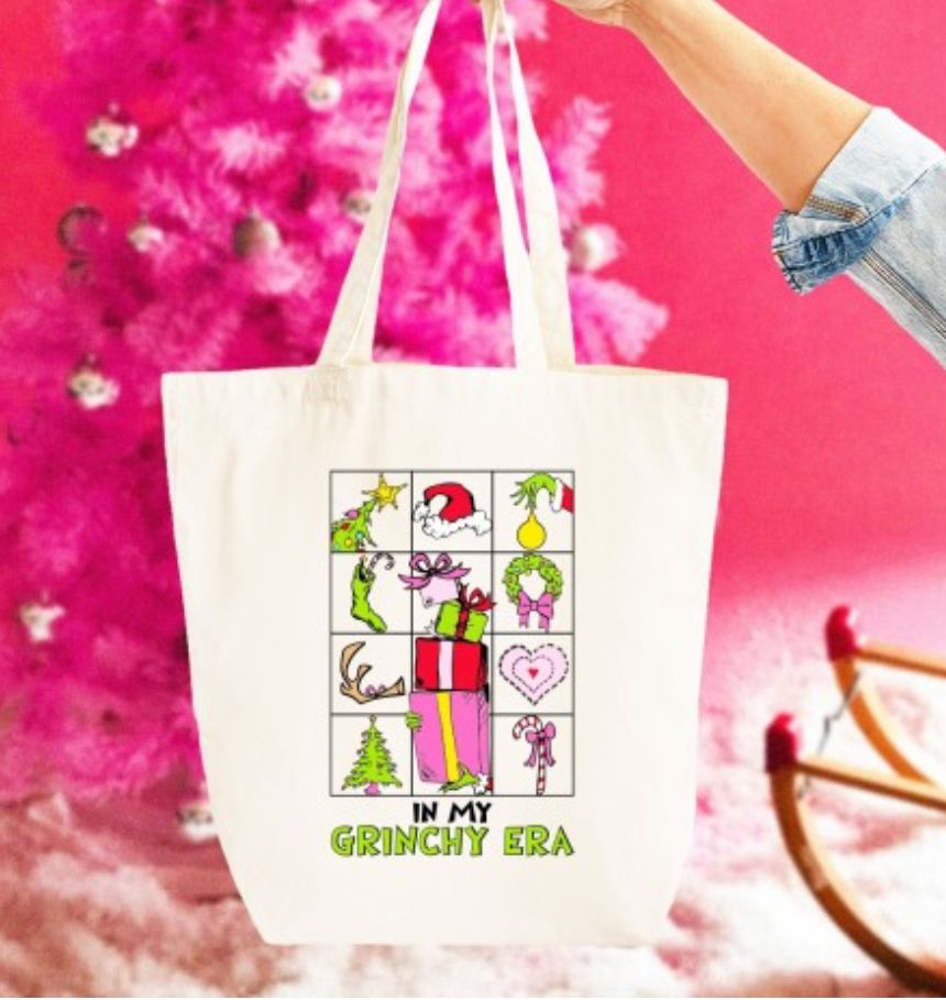 In My Grinch Era Large Canvas Tote