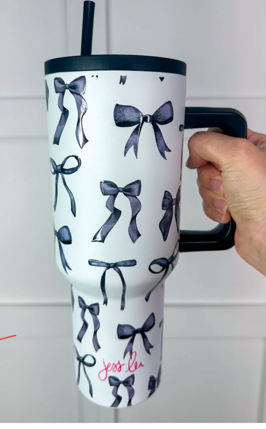 Midnight Bow Tumbler-white