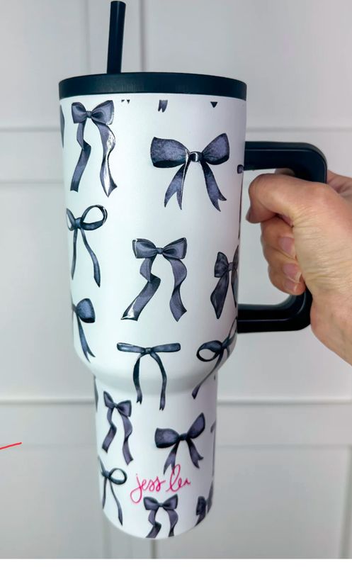 Midnight Bow Tumbler-white