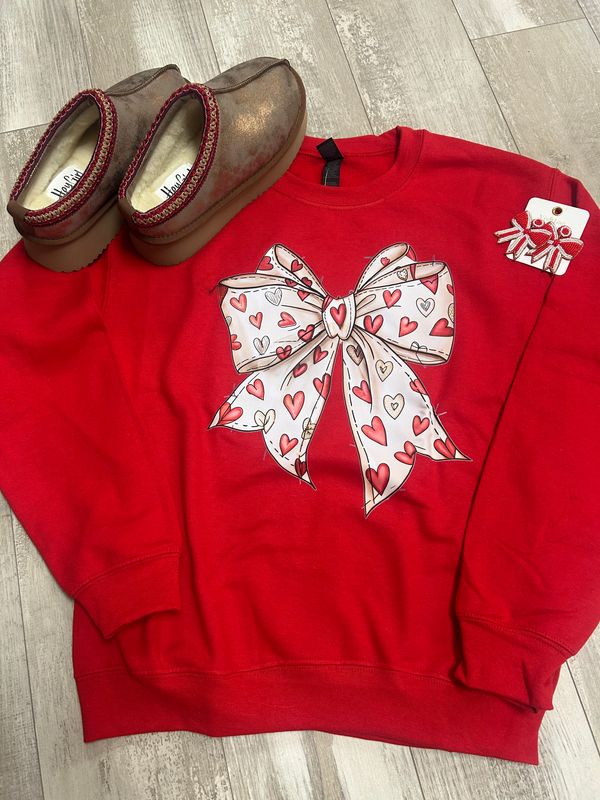 Valentine Bow Crewneck Sweatshirt