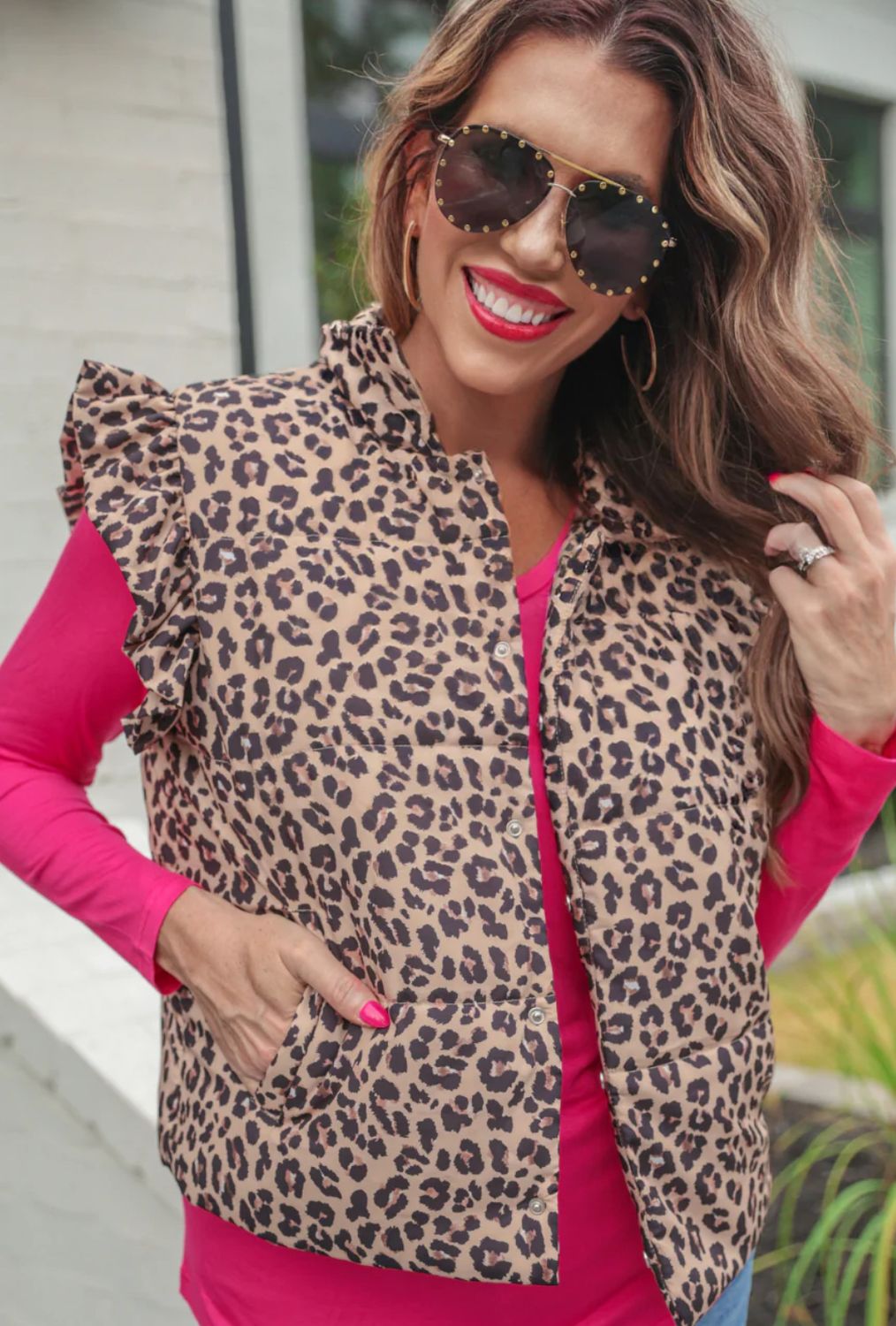 Clara Leopard Puffer Vest
