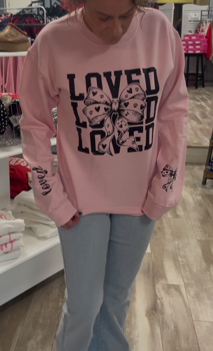 Loved Loved Loved Doggie Bow sweatshirt