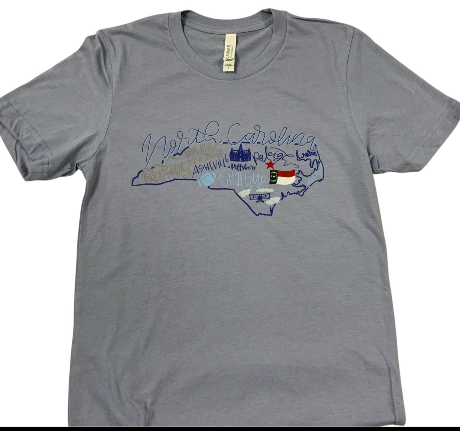 North Carolina Filled Outline unisex Tee