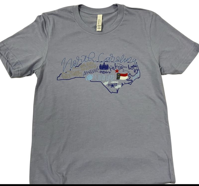 North Carolina Filled Outline unisex Tee