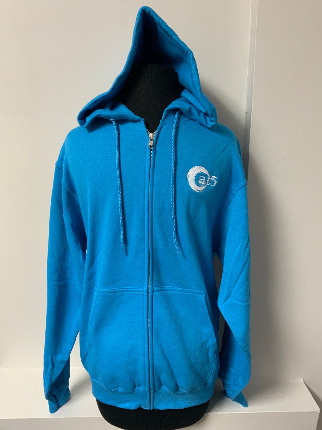 Cat 5 Full Zip Hooded Jacket with Embroidery