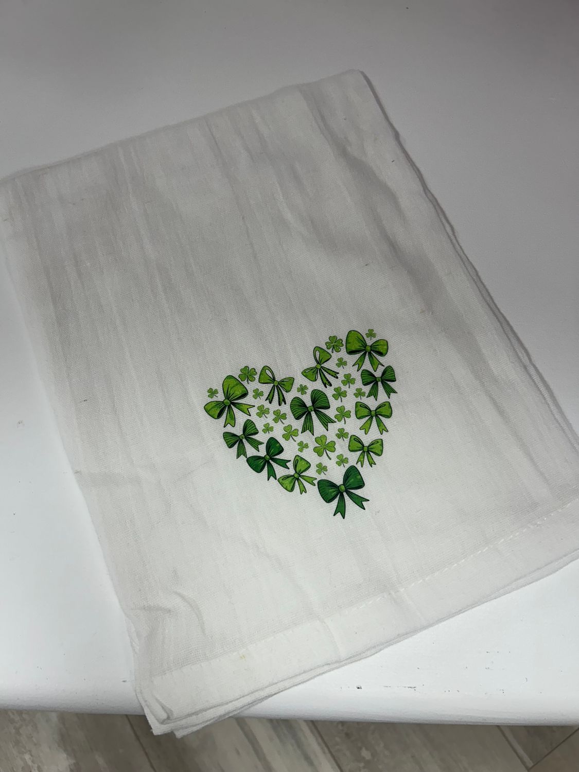 Shamrock Heart dish towel