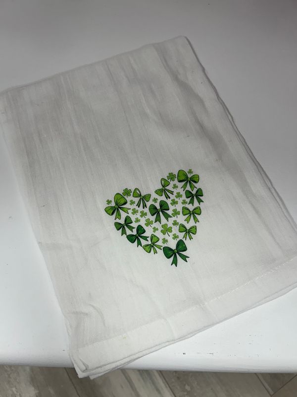 Shamrock Heart dish towel