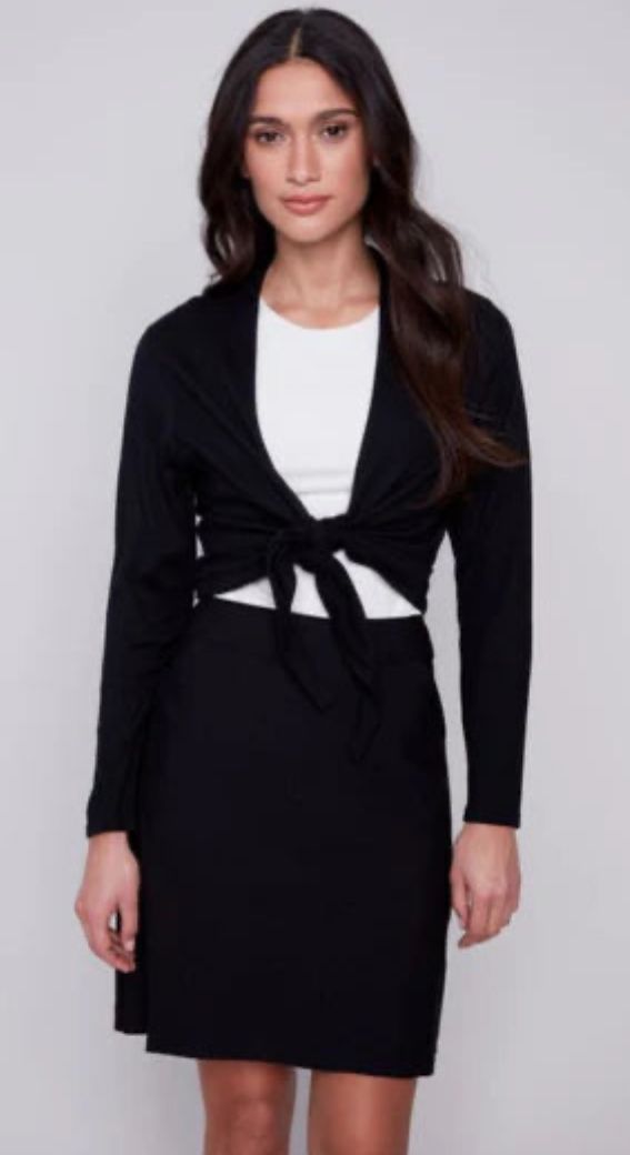 Charlie B Cotton Jersey Bolero Noir