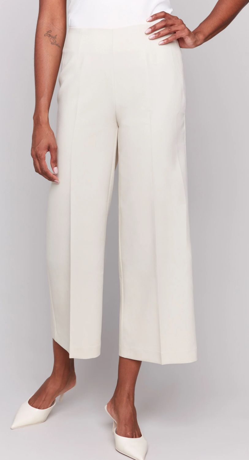 Charlie B wide leg pants w/side zipper