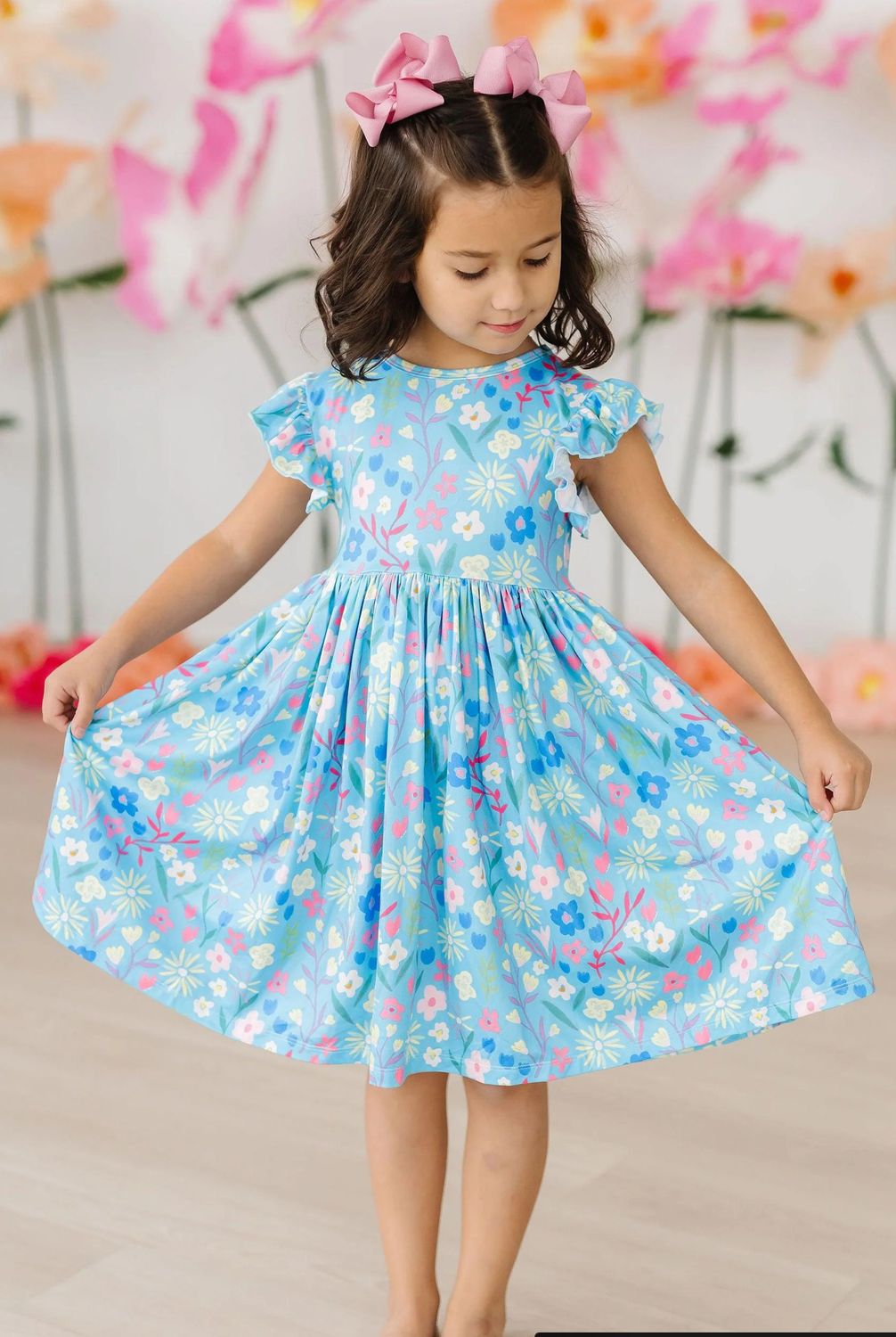 Springtime Splendor Flutter Sleeve Twirl Dress