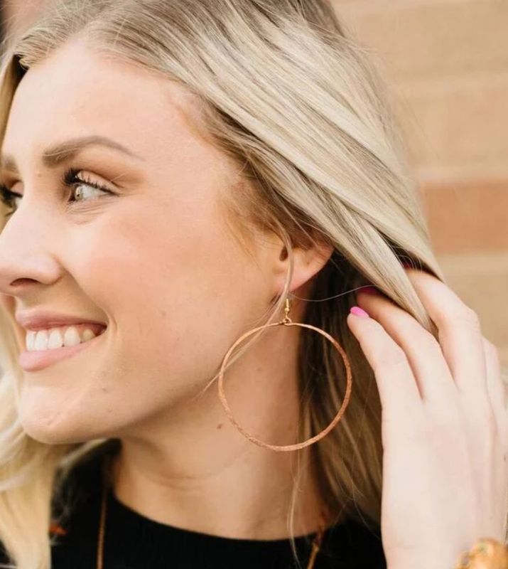 Hammered Hoop Earrings