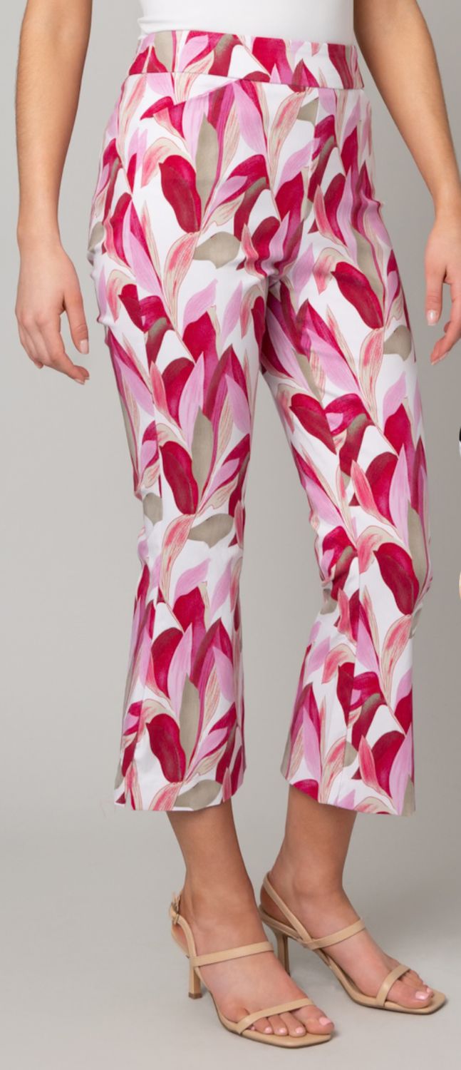 Eric Casual printed pull on cropped flare pant