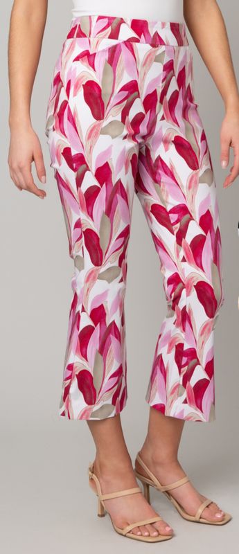 Eric Casual printed pull on cropped flare pant