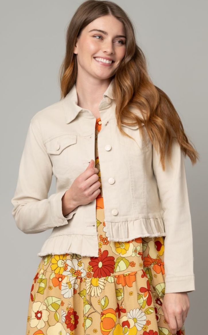 Peplum Hem Denim Jacket