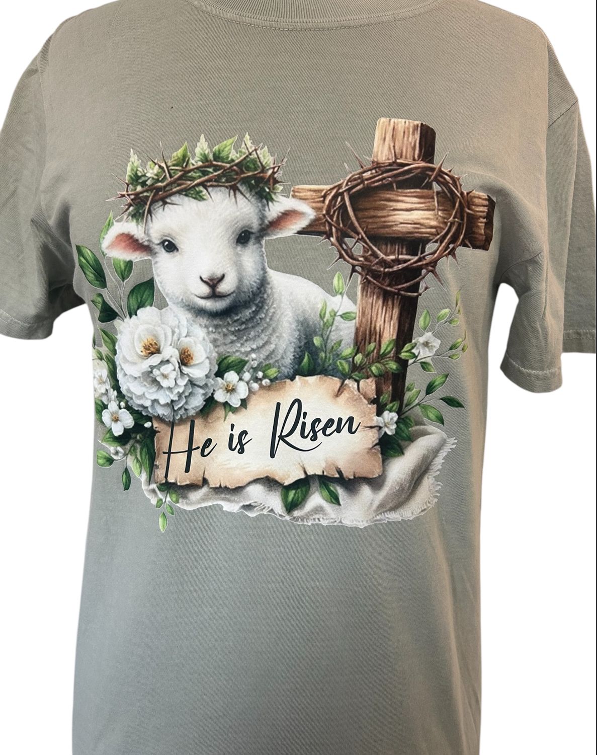 He Is Risen Lamb Comfort Color Tee