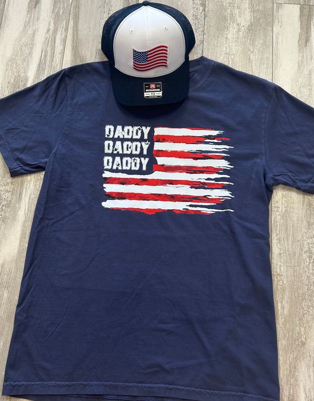 Father&#39;s Day custom comfort color flag tee